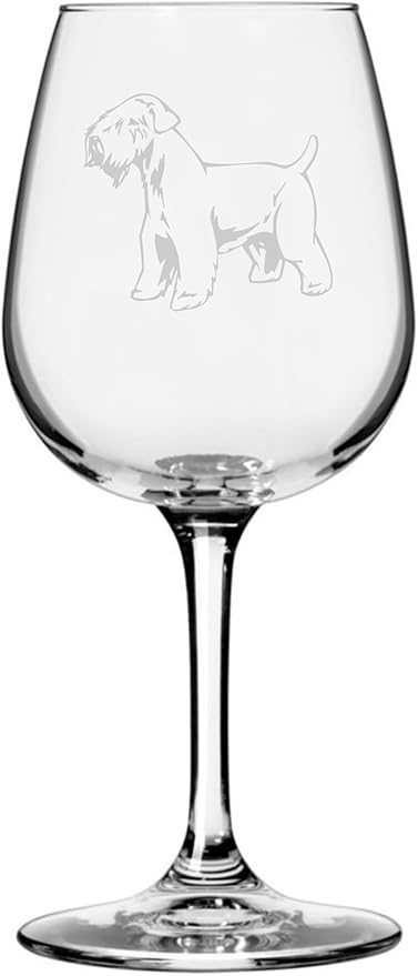 Etched Laser Art Personalized Dog Themed Etched Wine Glass - Custom Dog Breed Wine Glasses, Personalized Birthday Gift for Men & Women - Soft Coated Wheaten Terrier (Alternate) Customized, 12.75 oz