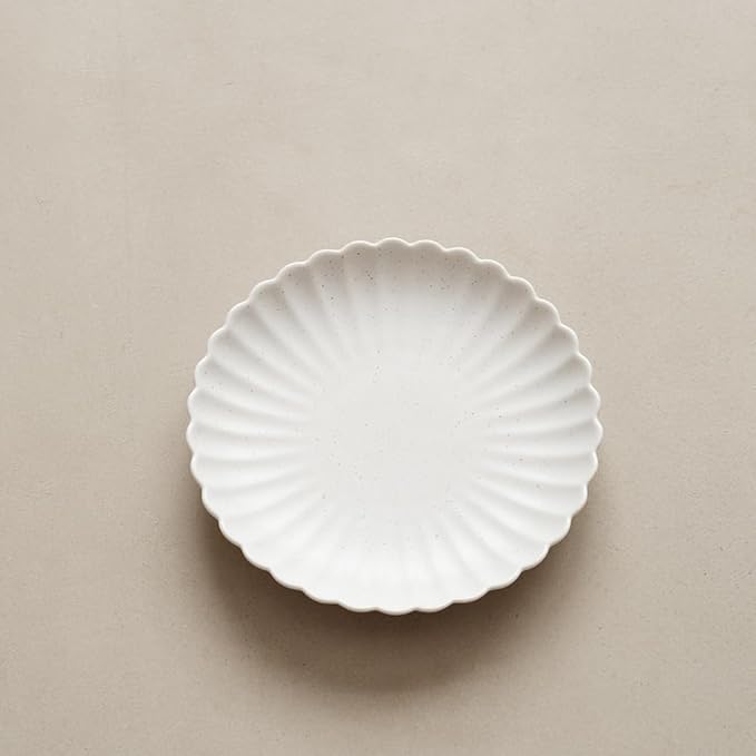 WENSHUO Daisy Plates Set of 6 (Nacre White, 6.7 Inch)