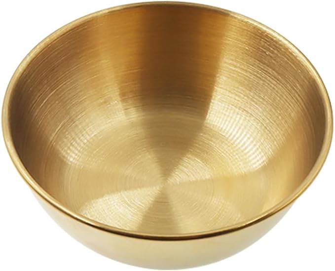 Stainless Steel Sauce Dishes, Mini Individual Saucers Bowl,Round Seasoning Dishes,Premium Sushi Dipping Bowl,Condiment Appetizer Plates,12PCS Metal Ramekins Serving Dishes 9cm/3.54'',Gold