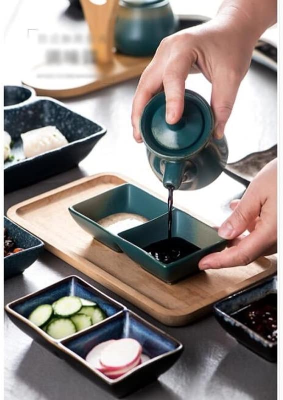 Snack Plate Appetizer Dish Seasoning Bowl Family Restaurant Grid Ceramic Dipping Sauce Snack Snack Tray
