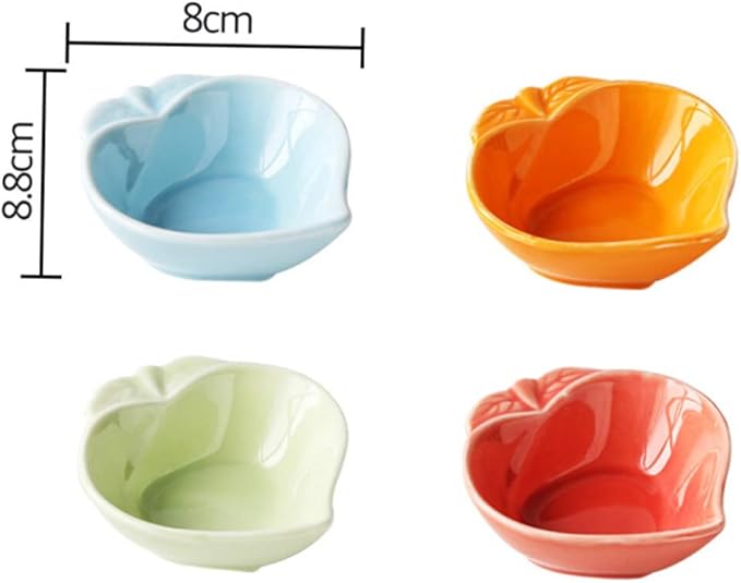 12 Pcs Japanese Soy Sauce Dessert Plates Ceramic Dessert Tray Sauce Bowl Dessert Dishes Plates Ceramic Dessert Plate Food Sauce Dish Seasoning Bowl Flavor Dish Appetizer Server/1835 (Color : Picture