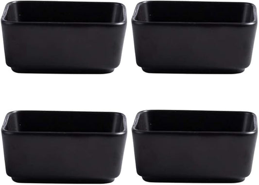 Sizikato 4 pcs Matte Ceramic Square Soy Sauce Dipping Bowls Side Dishes for Snack Sushi Fruit Appetizer Dessert. 3.5 Inches
