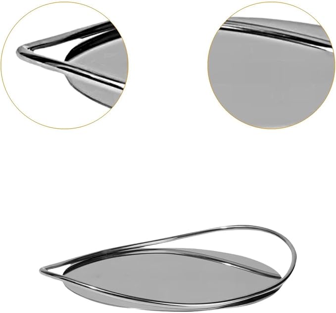 Serving Tray Organizer Tray Oval Ottoman Tray Luxurious Dinner Plate Fruit Plate Coffee Table Tray for Dining Room Countertop, Silver
