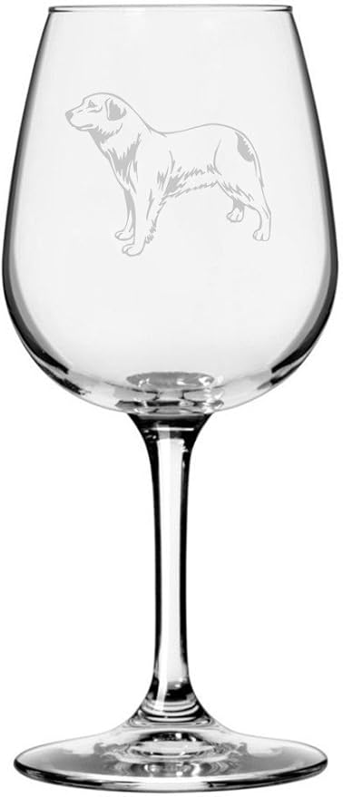 Etched Laser Art Aidi Personalized Dog Themed Etched 12.75oz Wine Glass Custom Dog Breed Wine Glasses, Ideal for Pet Lovers, Unique Birthday Gift for Men & Women, Personalized Gift