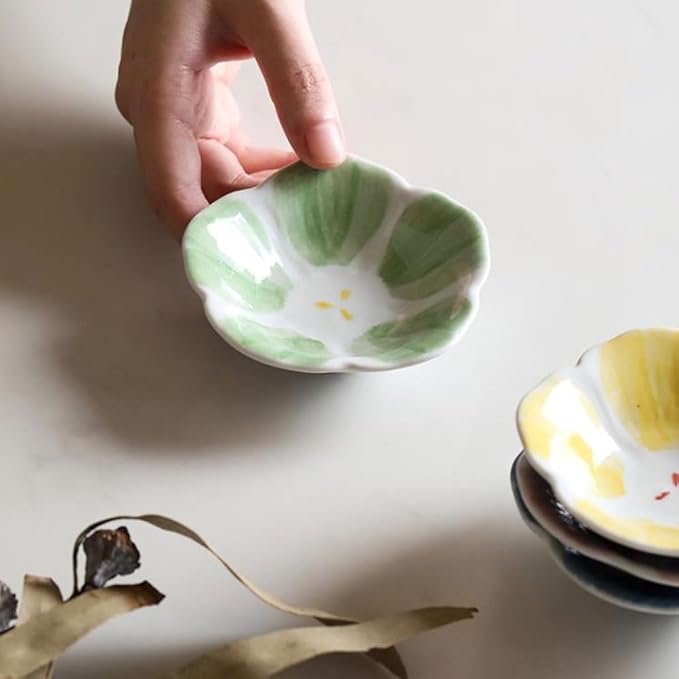 FAREWELL Dipping Bowls Ceramic Soy Sauce Plate Shape Soy Sauce Plate Dip Dishwashing Condiment Plate Soy Sauce Kitchen BBQ Sauce Appetizer Set Appetizer Bowls (Color : A)
