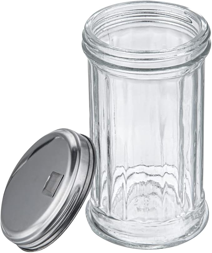 RW Base 11 oz Glass Sauce/Sugar Pourer - with Spout Lid - 3" x 3" x 7" - 1 count box