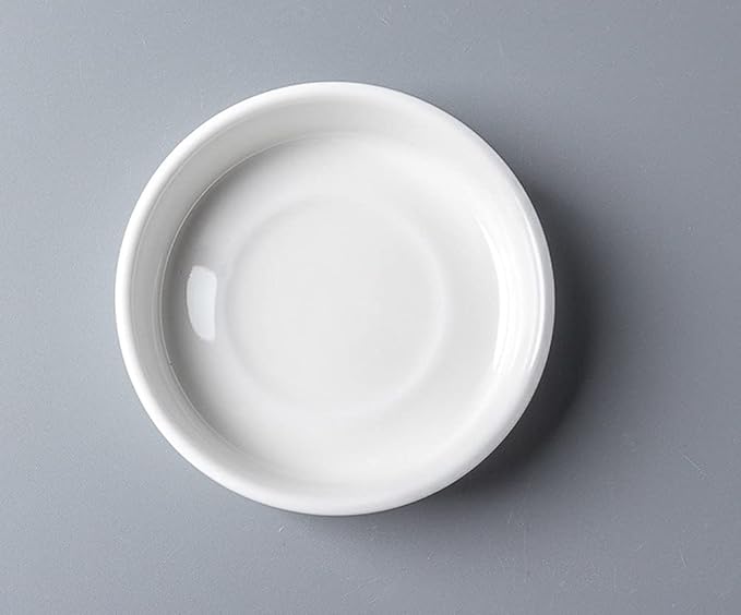 8pcs White Ceramic Seasoning Dishes Appetizer Plates,3 Inches