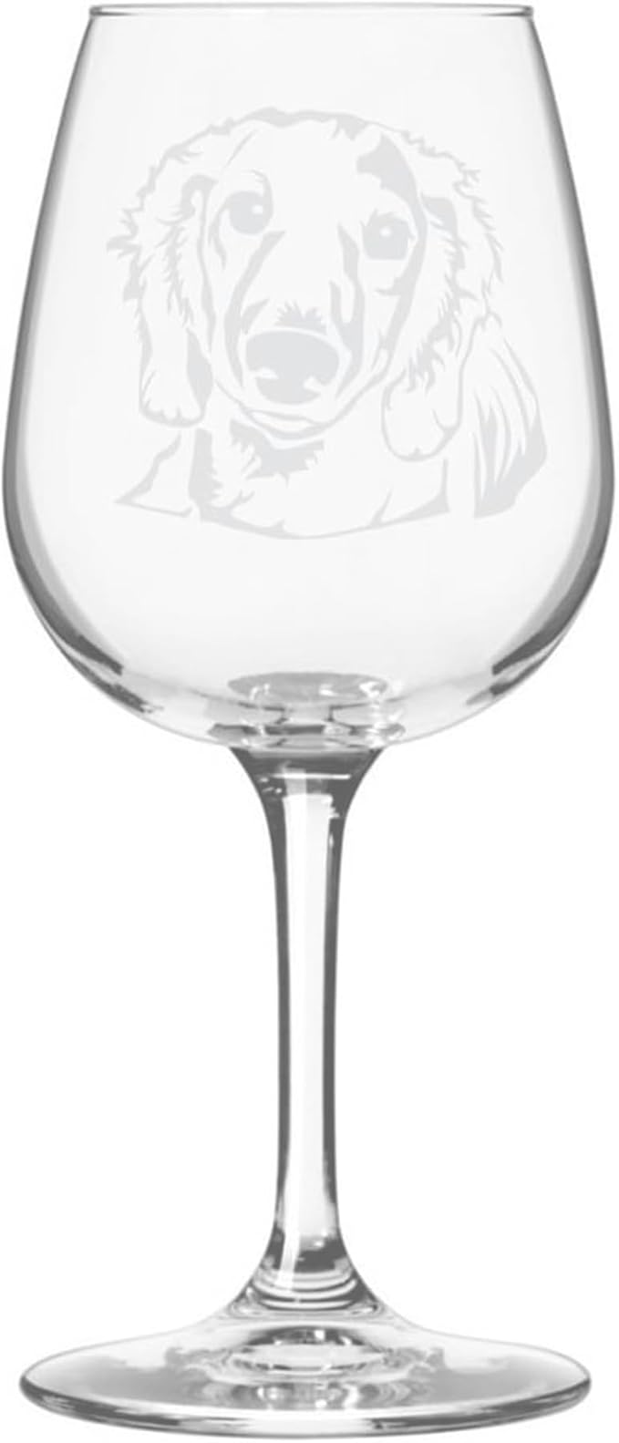 Etched Laser Art Dachshund (Alternate) Personalized Dog Themed Etched 12.75oz Wine Glass Custom Dog Breed Wine Glasses for Pet Lovers, Unique Birthday Gift for Men & Women, Personalized Gift
