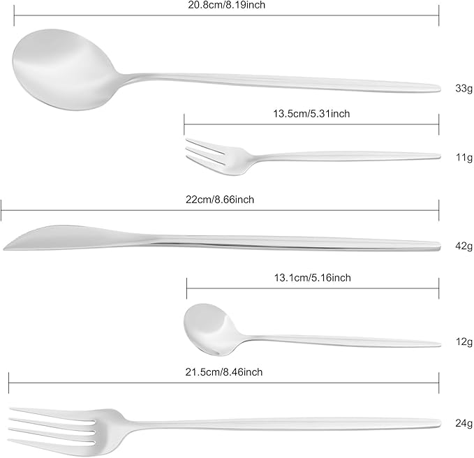 90 Pcs Cutlery Set, 410 Stainless Steel Kitchen Cutlery Set, Flatware Service Set for 18, Include Dinner Forks, Salad Forks, Dinner Spoons, Teaspoons, and Knives, Dishwasher Safe