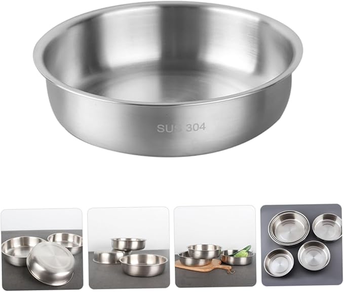 PRETYZOOM Stainless Steel Serving Tray Food Plate for Pasta Desserts Fruits Easy to Clean for Restaurants Buffets Parties