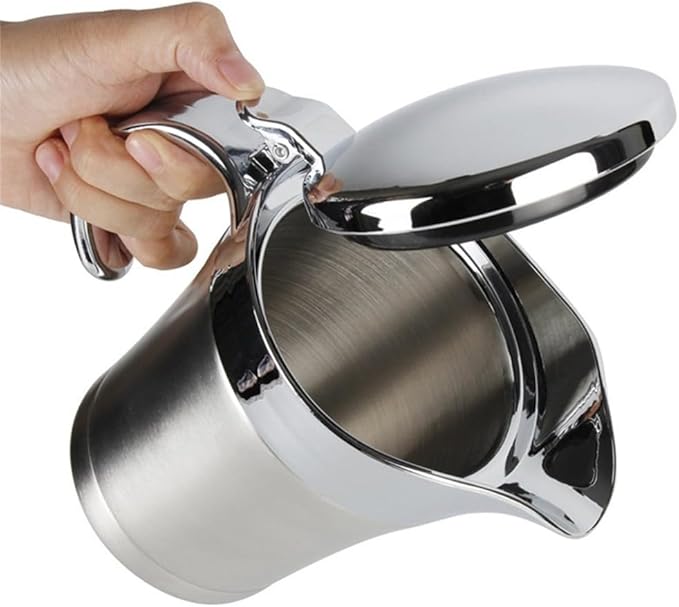 304 Stainless Steel Steak Sauce, Sauce Jug, Double Insulated Gravy Boat, Stainless Steel Sauce Jug With Hinged Lid, Multifunctional Sauce Pot For Gravy Or Cream(750ML)