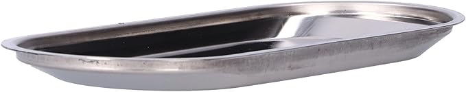 Stainless Steel Serving Tray, Oval Platter, Mini Thickened Stainless Steel Trays for Food Metal Serving Tray with Smooth Lines for Storage and Organization (S)
