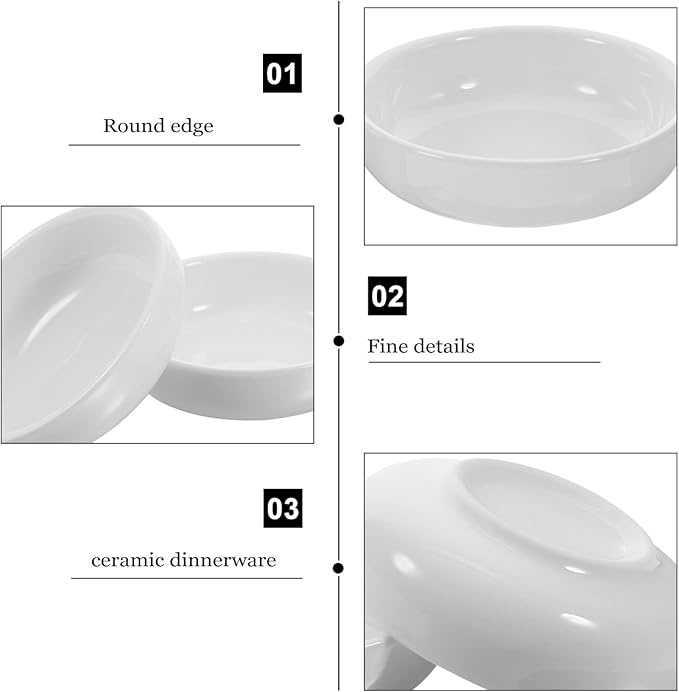 Alipis 6pcs Ceramic Dipping Sauce Dishes Small Appetizer Plates for Condiments Porcelain Serving Bowls for Home Kitchen Outdoor Parties Easy to Clean