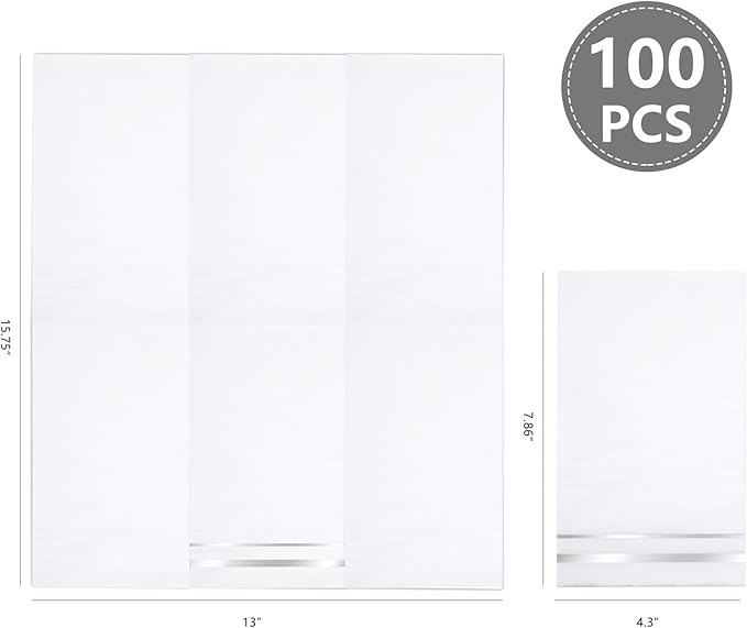 BUCLA 100-Count 3-Ply disposable Napkins - Silver Paper Napkins Disposable Premium Quality - Christmas Napkins/Dinner Napkins Disposable Soft, Absorbent for Kitchen, Parties, Weddings or Events