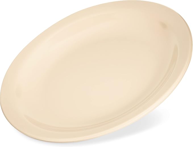 Carlisle FoodService Products Kingline Reusable Plastic Plate Appetizer Plate for Home and Restaurant, Melamine, 5.5 Inches, Tan, (Pack of 48)