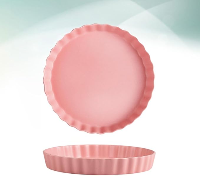 Creative Ceramic 10-inch Pink round Sushi Plate Simple Breakfast Dish Household Tableware for Home and Restaurant Use