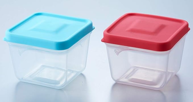 Sugar Cube Container with Tongs by Asahi Denki (4 piece 6 oz) Container with Built-In Small Tongs for Gamers Sliced Pickle Grabber Candy Apothecary Sugar Cube Holder with Tongs for Eating and Serving