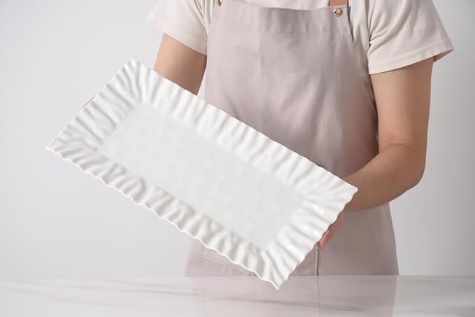 Pampa Bay Mascali Bianca Rectangular Tray, 15" x 7.5" x 1"