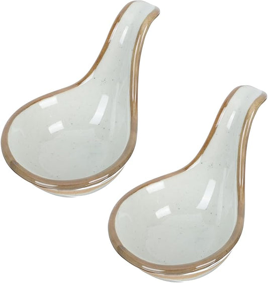 2Pcs Ceramic Caviar Spoon and Seasoning Dish Set Creative Appetizer Plate for Sauces and Condiments for Entertaining and Dining