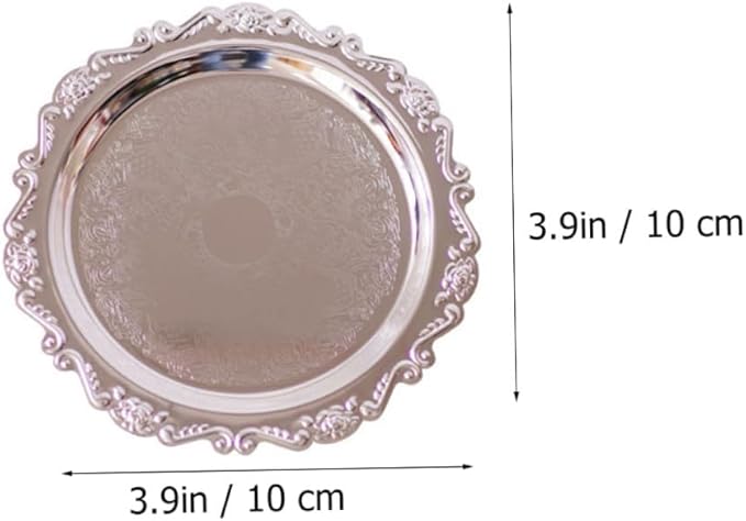 2 Pcs Stainless Steel Food Serving Trays Fruit Storage Plates for Snacks and Desserts Silver and Gold Pastry Platters for Family Restaurant Hotel Use