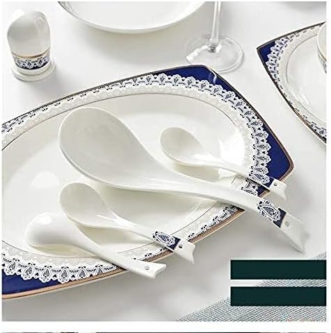 Dinnerware Sets - Luxury Gift Dishes Service Set, 60-Piece Bone China Blue and White Dinnerware Set Nordic Style and Luxury Designed Tableware Set Service for 8 Peopl,