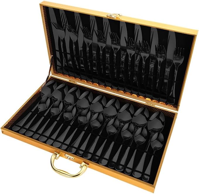 Stainless Steel Flatware Serving Set,Home Kitchen Eating Tableware Set,Dishwasher Safe,for Home Kitchen Restaurant Hote 36-Piece Stainless Steel Knife, Fork and Spoon Steak Knife, Fork and Spoon Gift