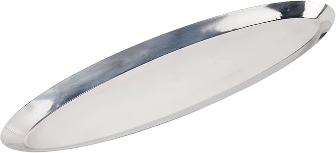 Stainless Steel Snack Serving Tray Creative Oval Food Plate for Restaurant Home Use for Towel Storage Desserts and Appetizers