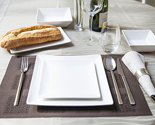 H&H Flat Plates Set, Ceramics: Stoneware, White