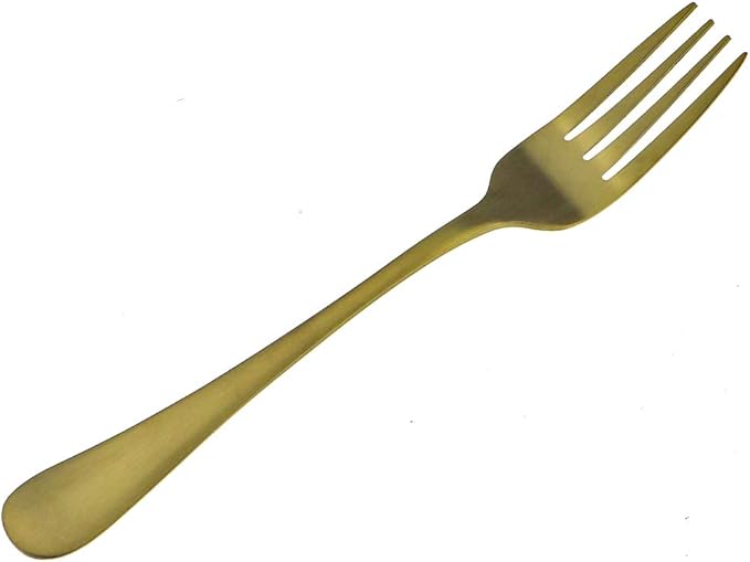 Gugrida 24-Piece Titanium Gold Plated Stainless Steel Flatware Set, Travel Cutlery Include Knife Fork Spoon Service for 4,Healthy & Eco-Friendly Silverware - Matte Elegant Modern Eating Utensils