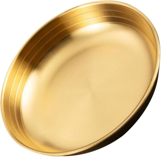 Flat Bottom Cold Dish Plate Stainless Steel Sauce Dish Plates Korean Kitchenware Fine Crafted