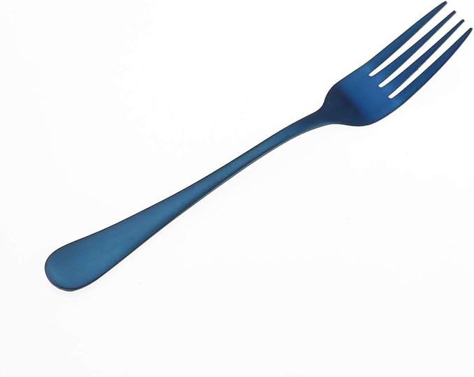 Gugrida 24-Piece Titanium Blue Plated Stainless Steel Flatware Set, Travel Cutlery Include Knife Fork Spoon Service for 4,Healthy & Eco-Friendly Silverware - Matte Elegant Modern Eating Utensils