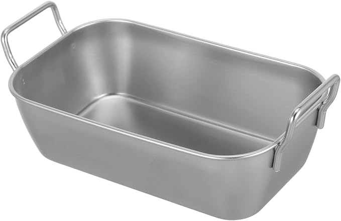 Unomor 2sets Stainless Steel Snack Serving Tray Storage Tray for Parties BBQ and Picnics Easy to Clean with Smooth Surface Multi Purpose Food Container 2pcs*2