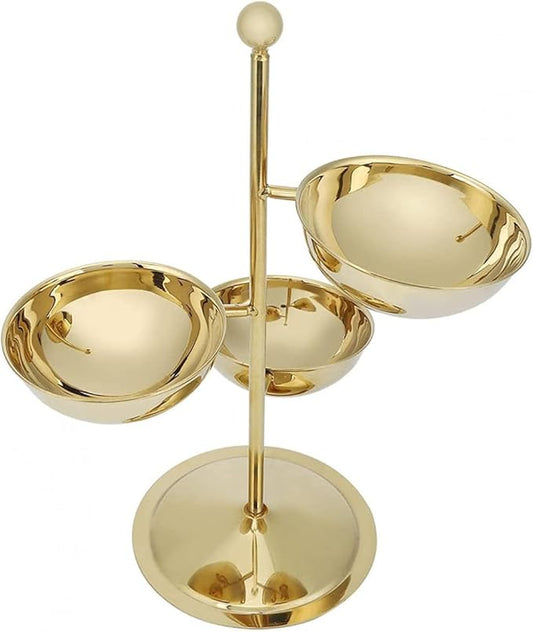 Multi-Tiered Serving Tray, Stainless Steel, 3 Tiers, Ideal for Desserts, Fruits, Snacks, and Appetizers, Dishwasher Safe