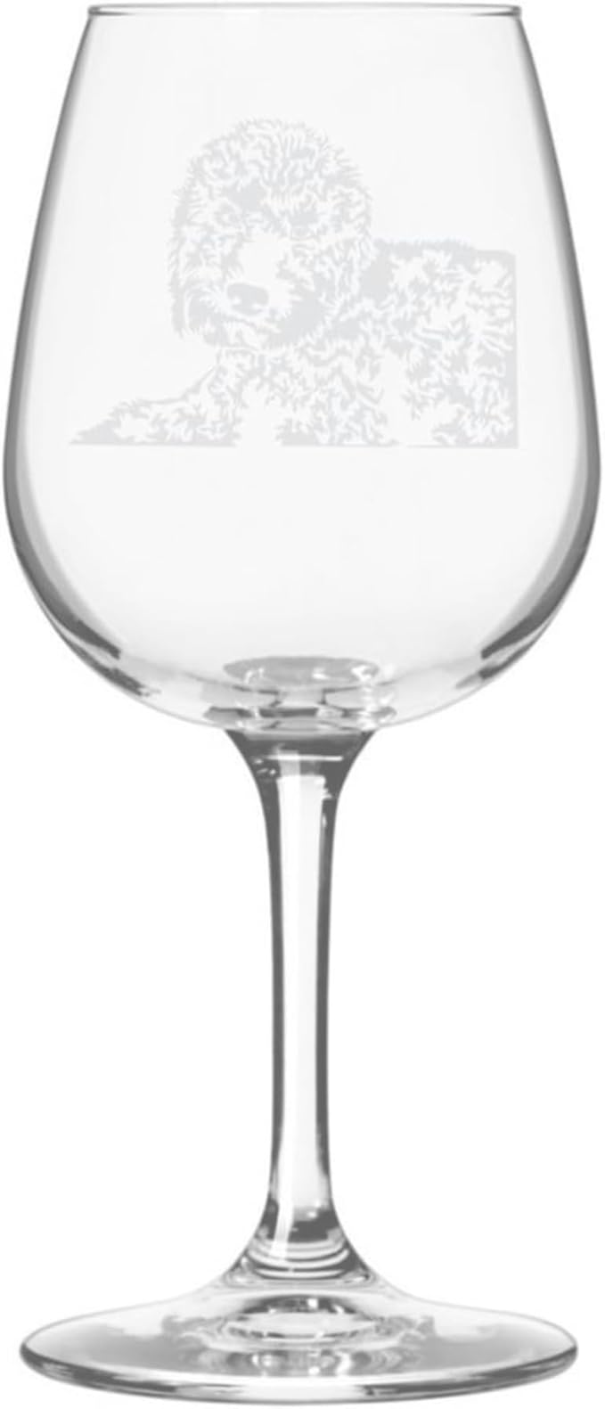 Etched Laser Art Personalized Dog Themed Etched Wine Glass - Custom Dog Breed Wine Glasses, Ideal for Pet Lovers, Unique Birthday Gift for Men & Women, Personalized Gift - Portuguese Water, 12.75 oz