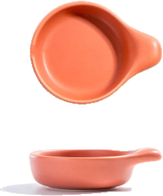 FAREWELL Dipping Bowls Dip Bowl Set Ceramic Condiment Dishes Sushi Bowl Condiment Plate Appetizer Plate Soy Sauce with Handle 5pc Soy Sauce Plate Appetizer Bowls (Color : B)