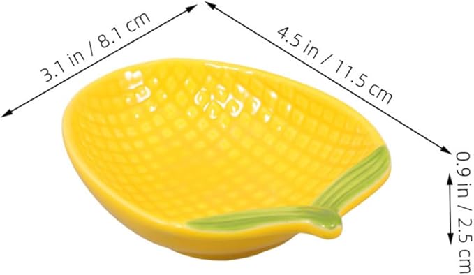 2pcs Corn Shape Ceramic Salad Plate Dipping Sauce Bowl Dessert Serving Trays Appetizer Dishes for Parties Decorative