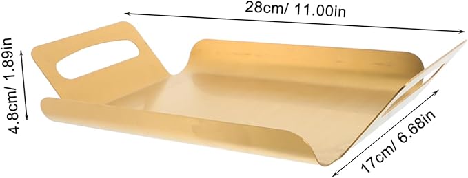 Healifty Stainless Steel Serving Tray with Handles Versatile Buffet Platter for Desserts BBQ and Tea Elegant Thickened Design Finish for Home and Restaurant Use