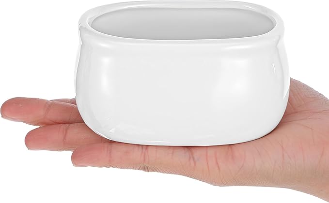 Set of 6 Sugar Packet Holder, Ceramic Sugar Caddy for Sweetener, Classic Restaurant White Tea Bag Organizer Bowl Storage Dish for Coffee Bar, Home