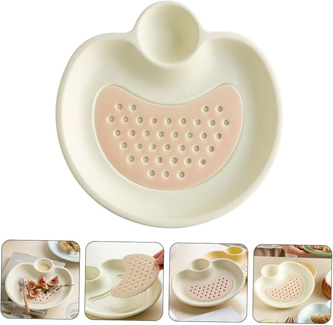 Cabilock Draining Sushi Plate Separated Plate Ceramic Food Holder Hotel Restaurant Use