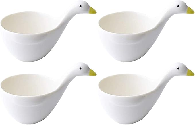 Beautiful Funny Duck Ssauce Dish- Kitchen Home Sushi Soy Dipping Bowl Appetizer Plates Ceramic Serving Dish Sauce Plates/4Pack