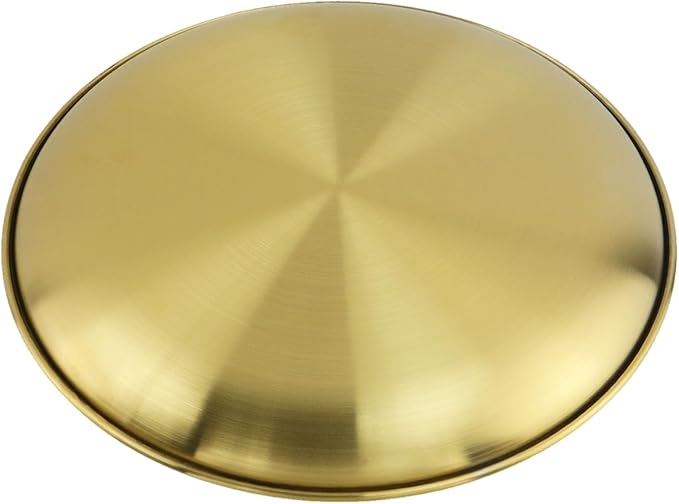 Antrader Metal Serving Tray,Stainless Steel Round Tray Circular Metal Platter for Bathroom/Bedroom/Kitchen,Gold (2Pcs)