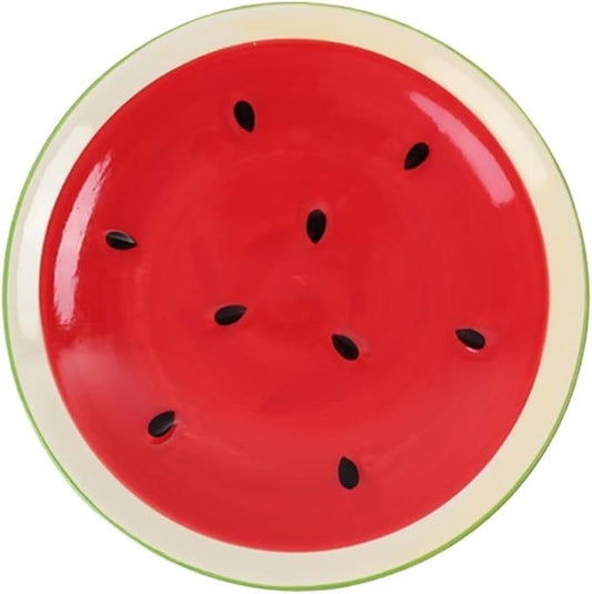 8 Inch Ceramic Plates Green Watermelon Serving Porcelain Snack Plate Small Dessert Japanese Dishware for Home Dining Kitchen