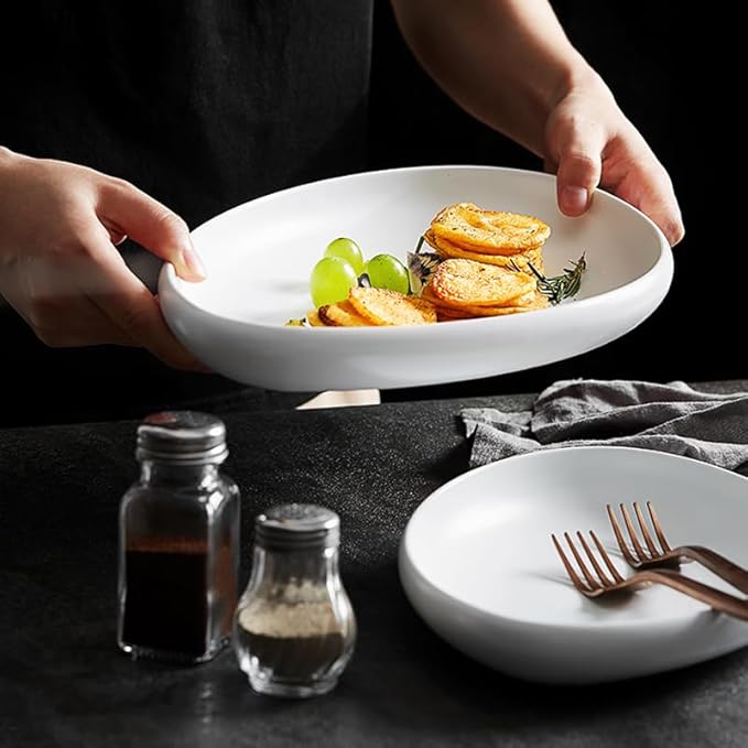 Appetizer Plates Ceramic Dinner Plate Cooking Plate Snack Dessert Tray Creative Hotel Restaurant Tableware Pasta Steak Plate Cheap Plates(A)