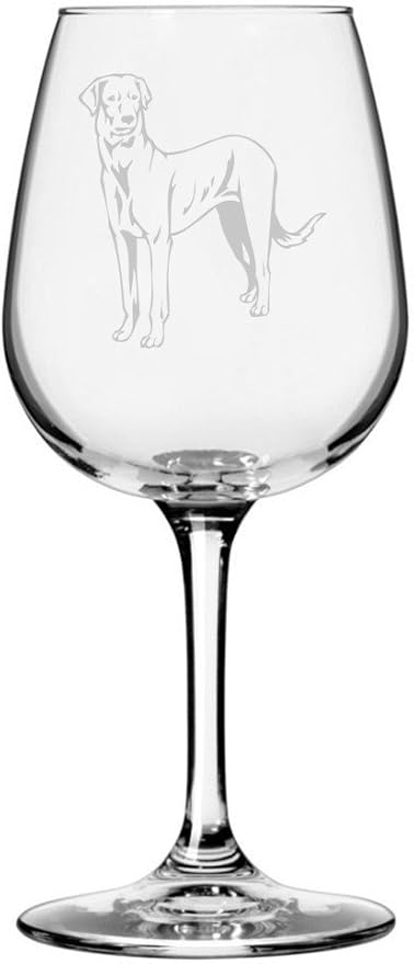 Etched Laser Art Personalized Dog Themed Etched Wine Glass - Custom Dog Breed Wine Glasses, Ideal for Pet Lovers, Unique Birthday Gift for Men & Women, Personalized Gift - Rajapalayam, 12.75 oz