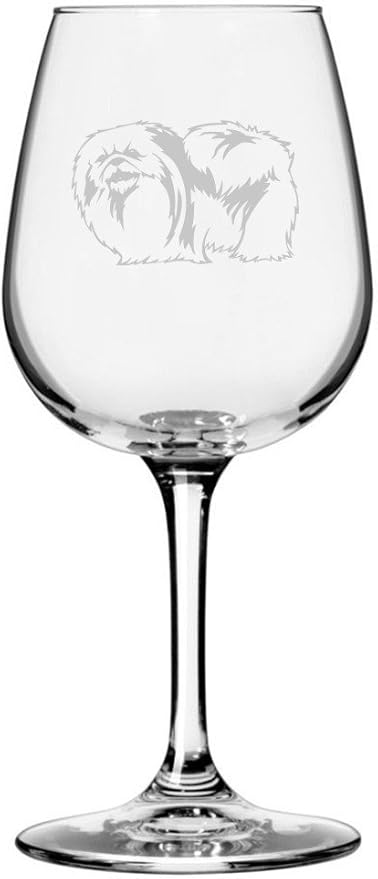 Etched Laser Art Personalized Dog Themed Etched Wine Glass - Custom Dog Breed Wine Glasses for Pet Lovers, Unique Birthday Gift for Men & Women, Personalized Gift - Pekingese (Alternate), 12.75 oz