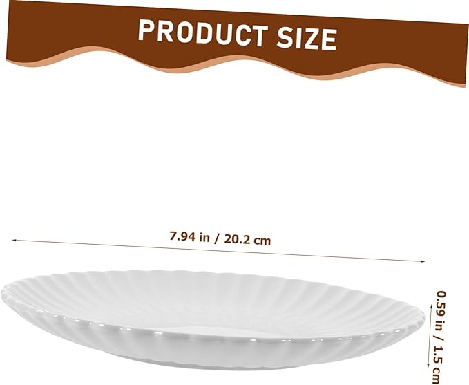 ABOOFAN Chrysanthemum Shaped Ceramic Dessert Tray Elegant Matte Snack Plate for Home Kitchen Tableware for Serving Cakes Sushi and Appetizers White