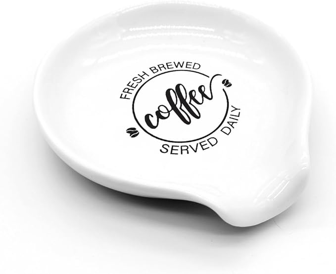 Funny Coffee Spoon Holder-Coffee Spoon Rest-Cafe Bar Station Accessories-Fresh Brewed Sign
