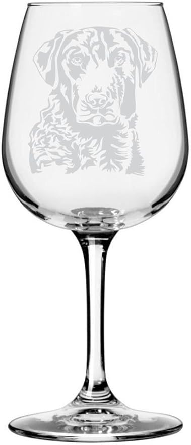 Etched Laser Art Chesapeake Bay Retriever Customized Personalized Dog Themed Etched 12.75oz Wine Glass Custom Dog Breed Wine Glasses for Pet Lovers, Personalized Birthday Gift for Men & Women