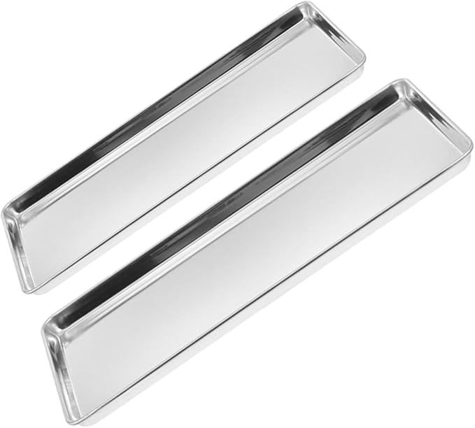 Sturdy Stainless Steel Serving Tray Lid Silver Platter for Snack Appetizer Dessert