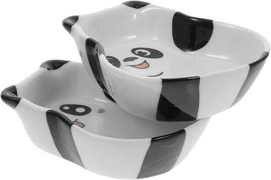 2pcs Ceramic Panda Sauce Plates Dipping Bowl Set Sushi Plates Ceramic Prep Bowls Sauce Sushi Set Condiment